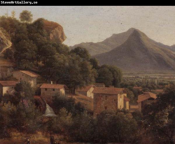 unknow artist View of a hill-top town in a mountainous landscpae